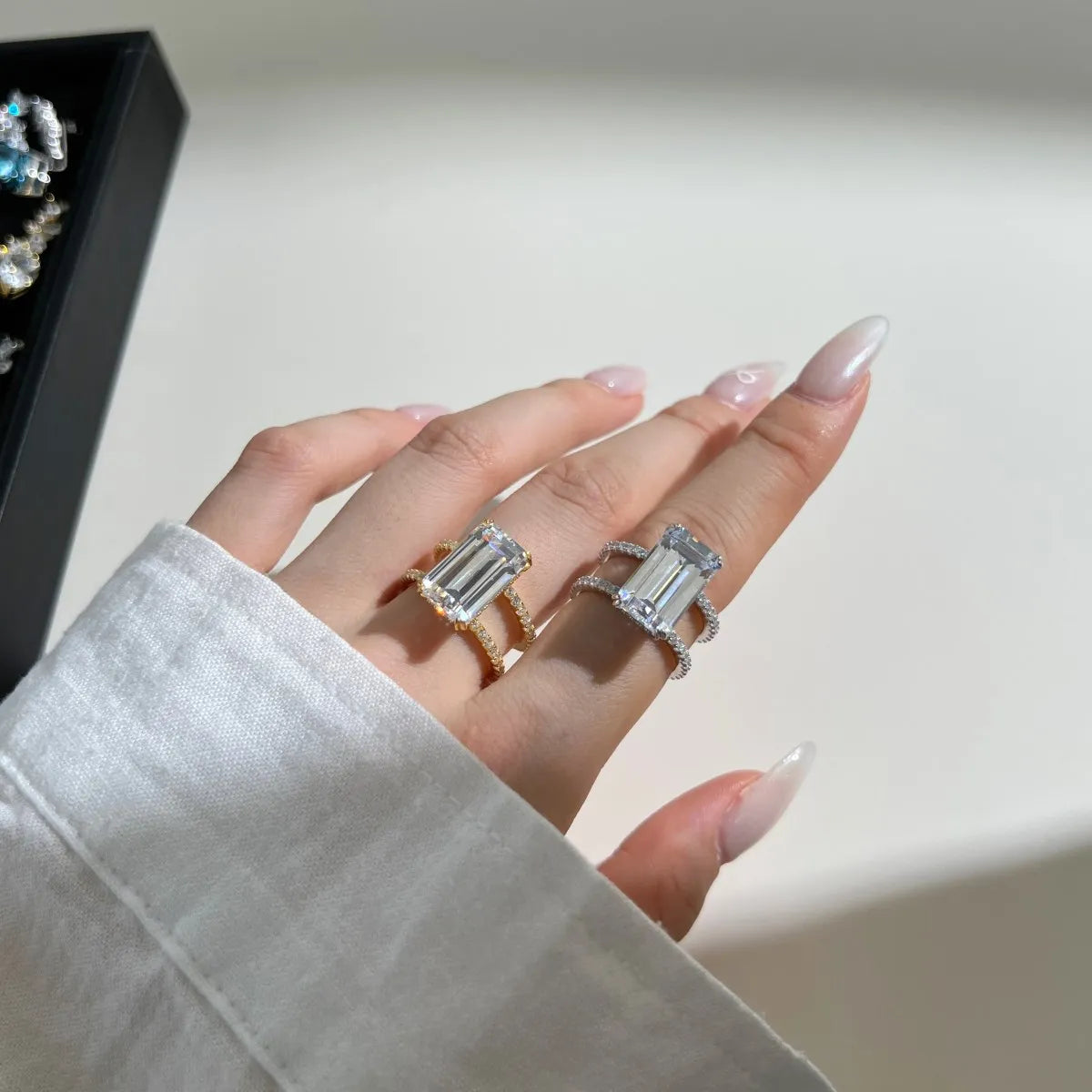 925 Silver CZ Bridal Engagement Ring DY120957 product image 5