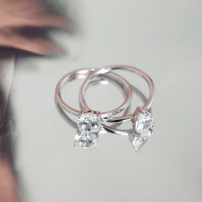 Dainty Fine Fashion Women Rings S925 Silver Crossed 2-Layers Double 5A Cubic Zirconia Wedding Promise Engagement Rings