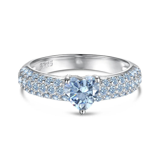 925 Silver Heart CZ Engagement Ring DY120881 by KAKODIY