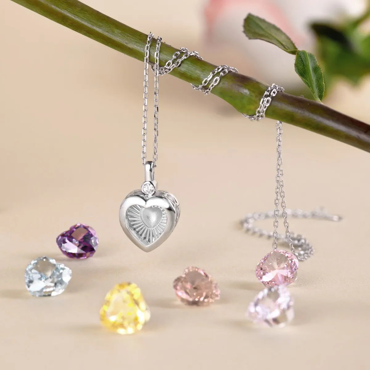 925 Sterling Silver Flower CZ Necklace DY190784 product image 5