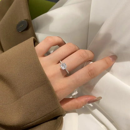 925 Sterling Silver Geometric 5A CZ Ring product image 5