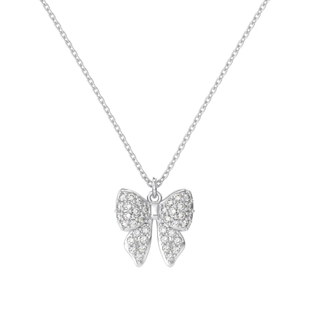 Elegant Fine Fashion Women Jewelry S925 Silver Link Chain Xmas Christmas Gifts 5A Zirconia Butterfly Pendant Necklaces