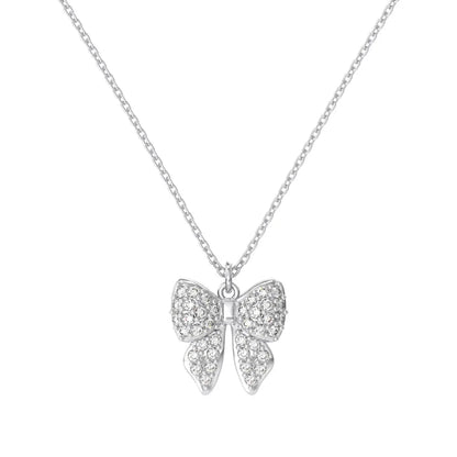Elegant Fine Fashion Women Jewelry S925 Silver Link Chain Xmas Christmas Gifts 5A Zirconia Butterfly Pendant Necklaces