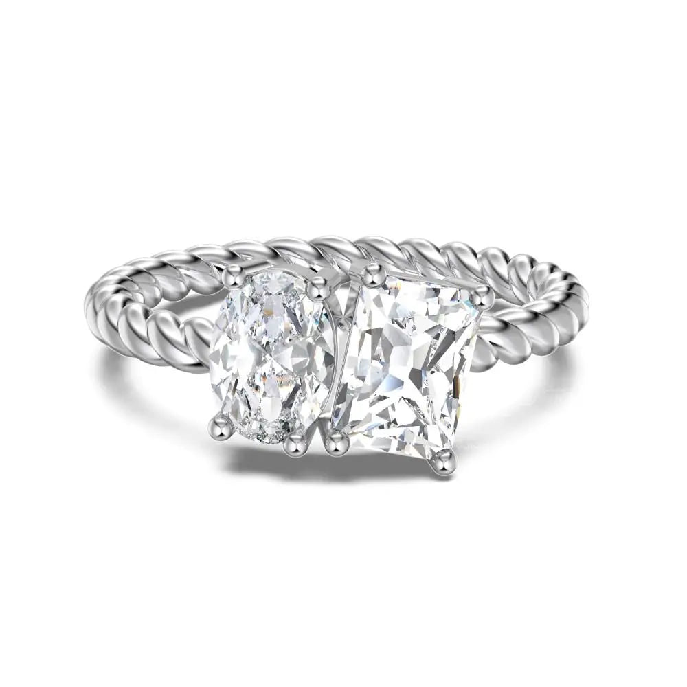 925 Sterling Silver 8A CZ Bridal Wedding Ring by KAKODIY