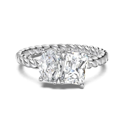 925 Sterling Silver 8A CZ Bridal Wedding Ring by KAKODIY