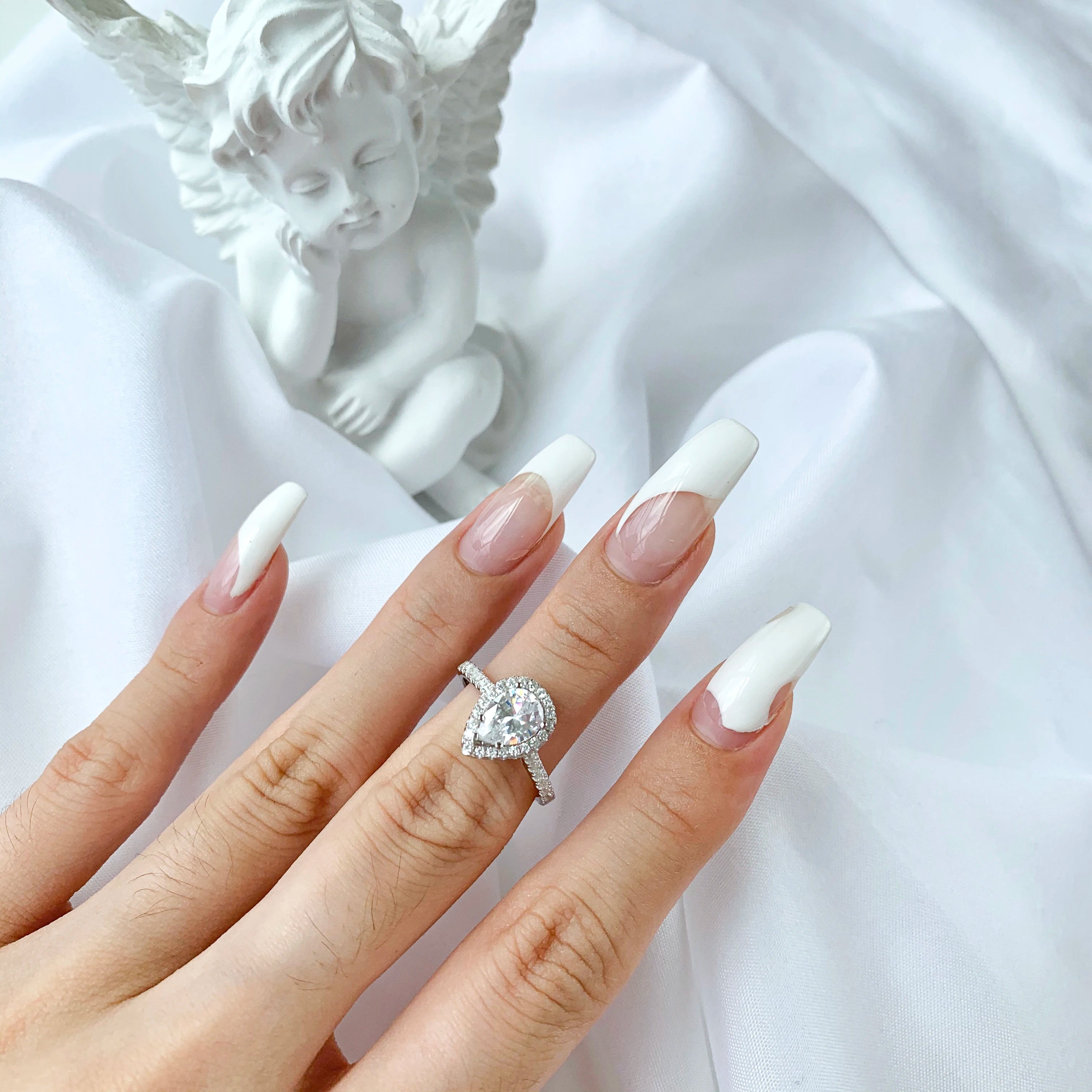 925 Silver Teardrop CZ Engagement Ring TL120005 product image 3