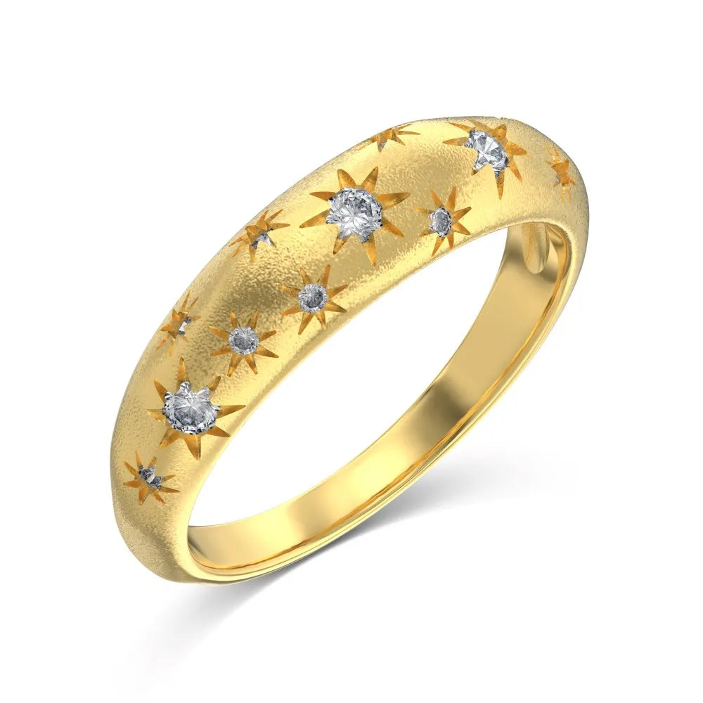 Trendy Simplicity Design 2024 New Year Christmas Festival Xmas 5A Zirconia Frosted Surface Women Dress up Jewelry Ring