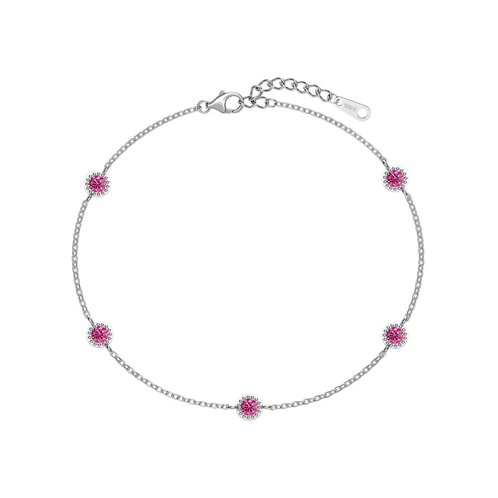 925 Sterling Silver Opal Chain Bracelet product image 12