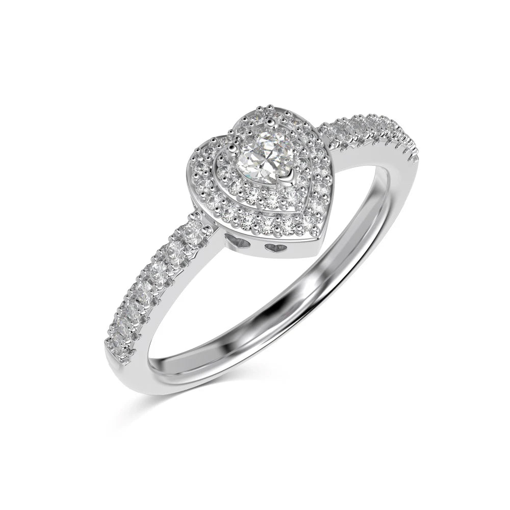 Classic Fine Fashion Women Jewelry S925 Silver Rhodium Plated Eternity Band Heart Shape Main Stone 5A Zircon Women Rings