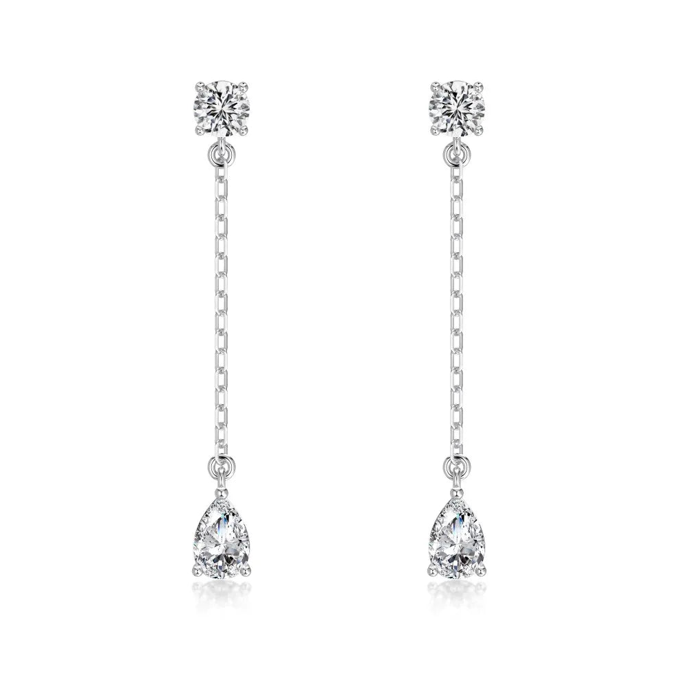 KAKODIY Fashion Fashion Design 925 Sterling Silver Earrings Tassel Pear Shape 5A Cubic Zirconia Shiny Stud Earrings Female Accessories - product image 1