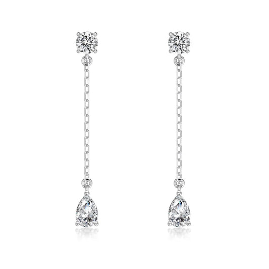 KAKODIY Fashion Fashion Design 925 Sterling Silver Earrings Tassel Pear Shape 5A Cubic Zirconia Shiny Stud Earrings Female Accessories - product image 1