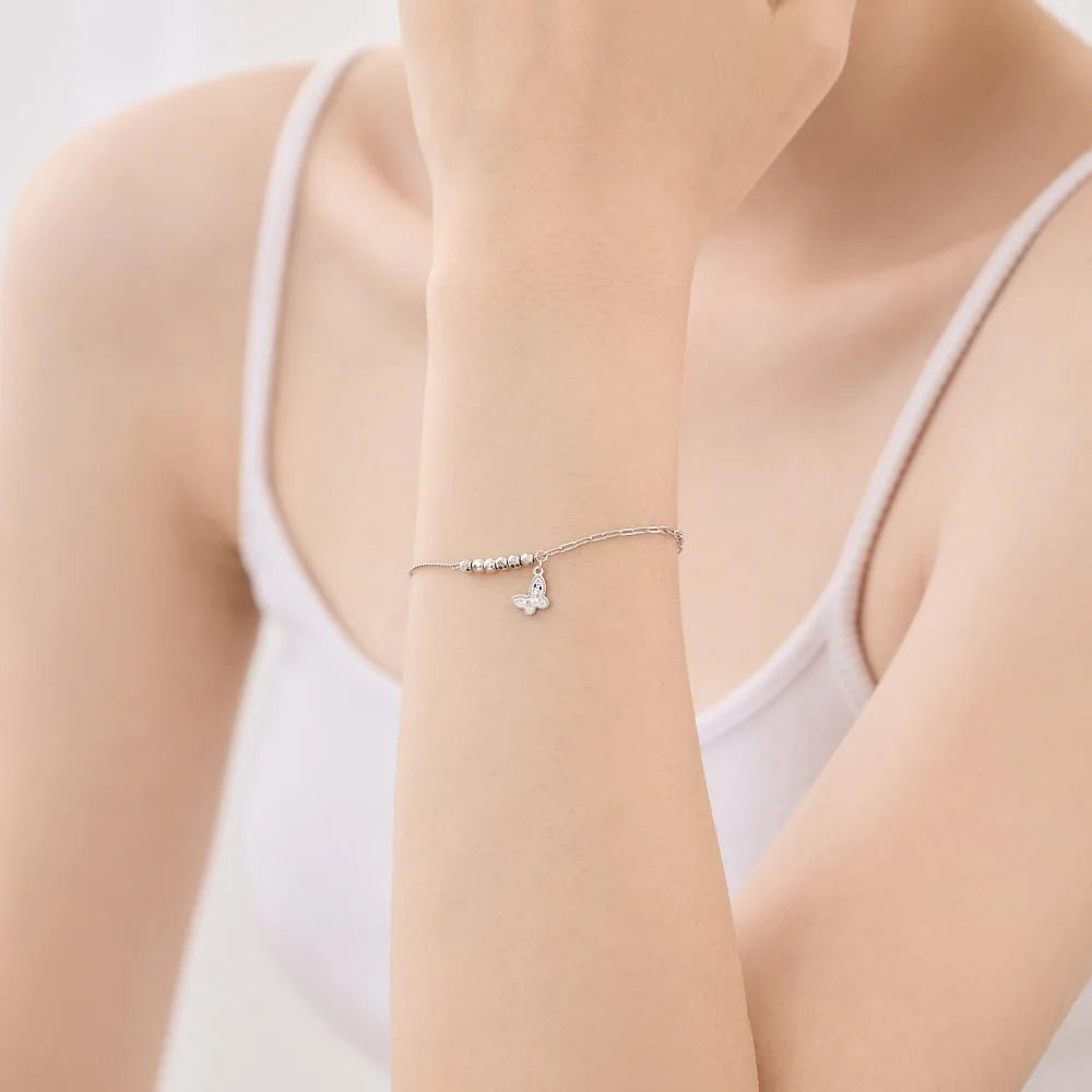 925 Silver Butterfly Chain Bracelet DY150579 product image 5