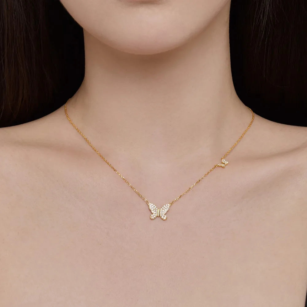925 Silver Butterfly CZ Pendant Necklace DY190469 product image 4