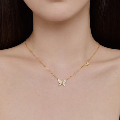 925 Silver Butterfly CZ Pendant Necklace DY190469 product image 4