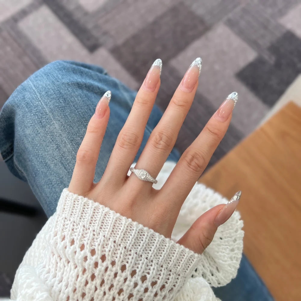 925 Silver 5A CZ Bridal Engagement Ring DY121248 product image 2