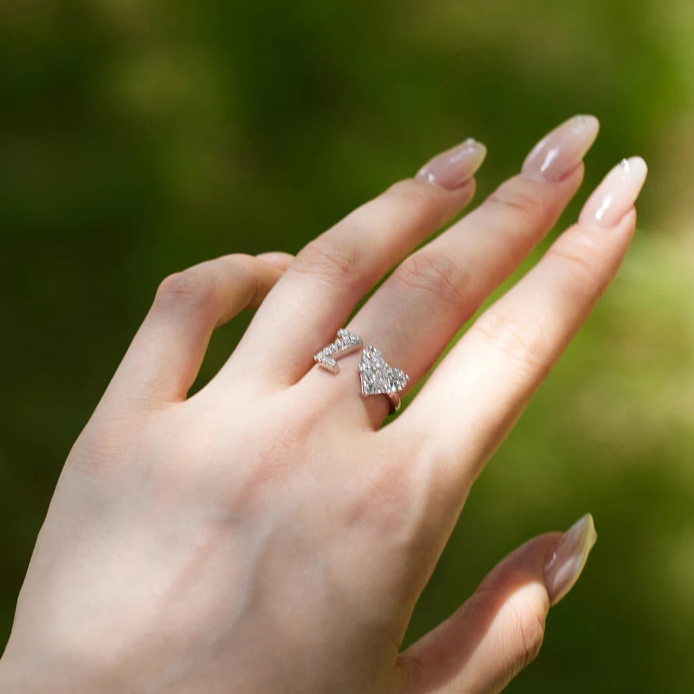 925 Sterling Silver Heart Initial Z Ring for Women A-Z 26 Letter Initial Rings Stackable Rings for Women Jewelry Gifts