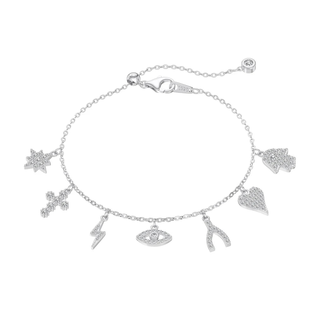 925 Sterling Silver Y Initial CZ Bracelet product image 6