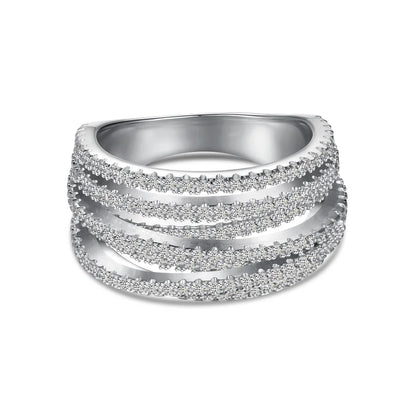 925 Silver Geometric CZ Engagement Ring DY120899 product image 7