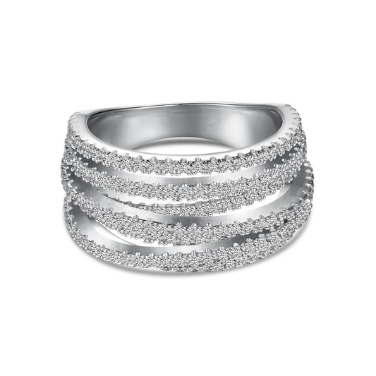 925 Silver Geometric CZ Engagement Ring DY120899 product image 7