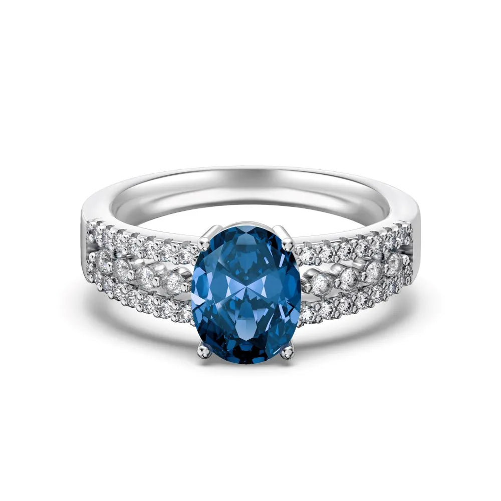 Mesmerizing Jewelry Rhodium Plated S925 Silver Eternity Band  5A Cubic Zirconia Engage Wedding Rings