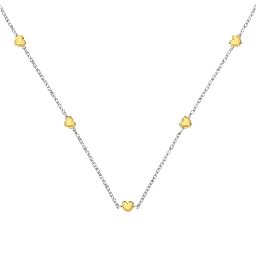 925 Sterling Silver Heart Lariat Necklace DY190947 by KAKODIY