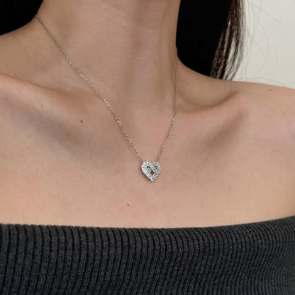 925 Silver Heart 5A CZ Pendant Necklace DY190882 product image 4