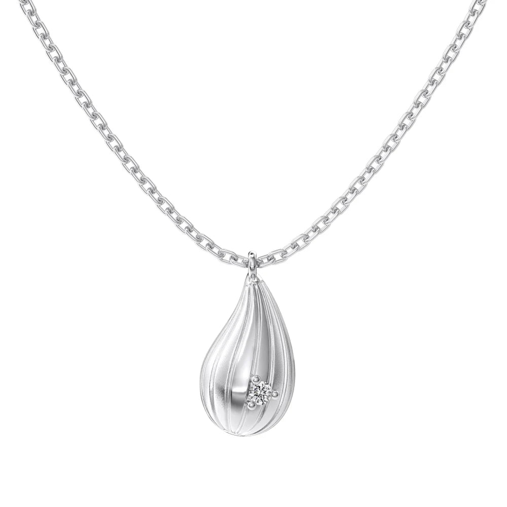 Reliable Jewelry Supplier Fashion S925 Silver Polished Surface 5A Cubic Zirconia Tear Shape Pendant Necklace for Women