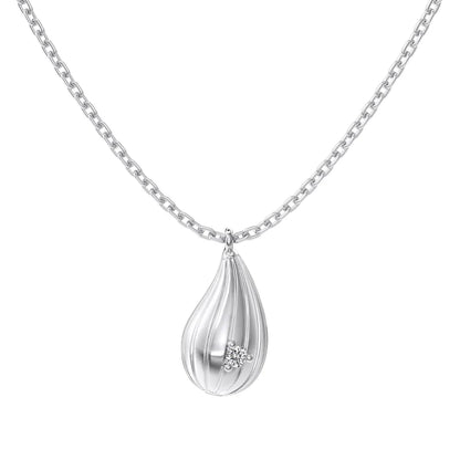 Reliable Jewelry Supplier Fashion S925 Silver Polished Surface 5A Cubic Zirconia Tear Shape Pendant Necklace for Women