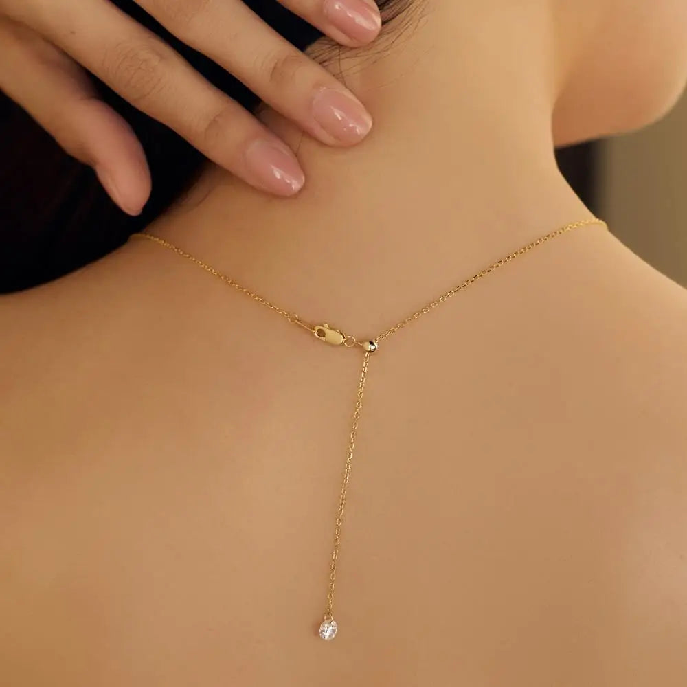 925 Silver CZ Statement Pendant Necklace DY191187 product image 4