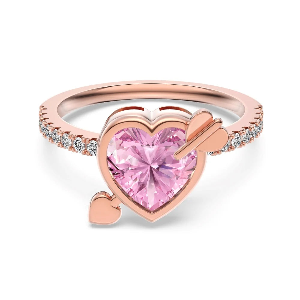 925 Sterling Silver Heart 5A CZ Eternity Ring by KAKODIY