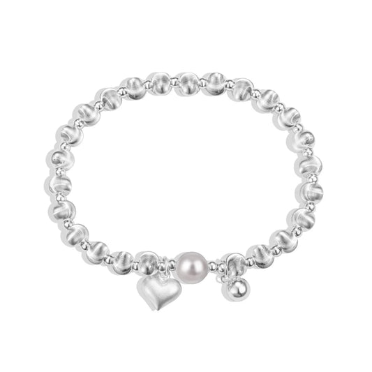 Low Price Love Sweet Pearl Heart Shaped Pendant Necklace Multi Layered Round Beads S925 Sterling Silver Necklace for Women