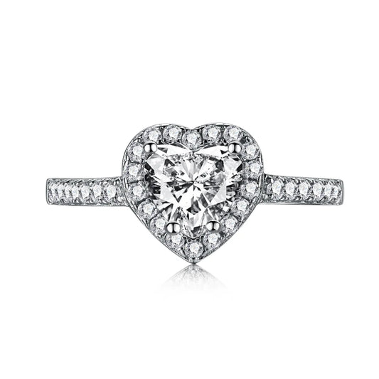 925 Silver Heart CZ Engagement Ring TL120016 by KAKODIY