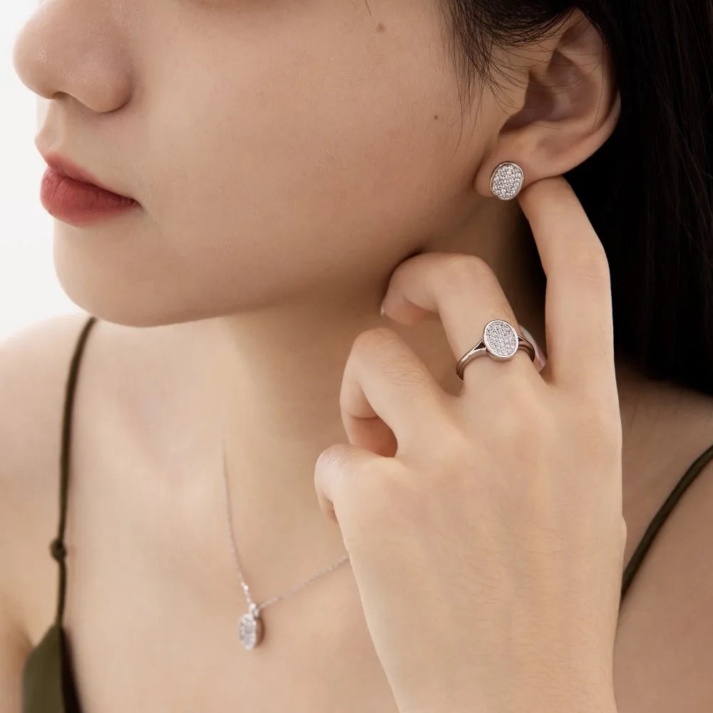 KAKODIY Fashion Unique Design Exquisite 925 Sterling Silver Plated Rhodium Bean Shape 5A Cubic Zirconia Stud Earrings Daily Dress - product image 2
