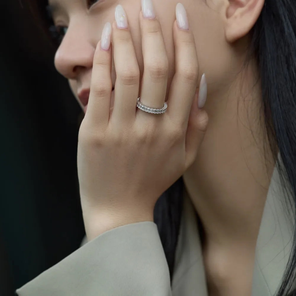 925 Silver 5A CZ Bridal Engagement Ring DY121530 product image 4