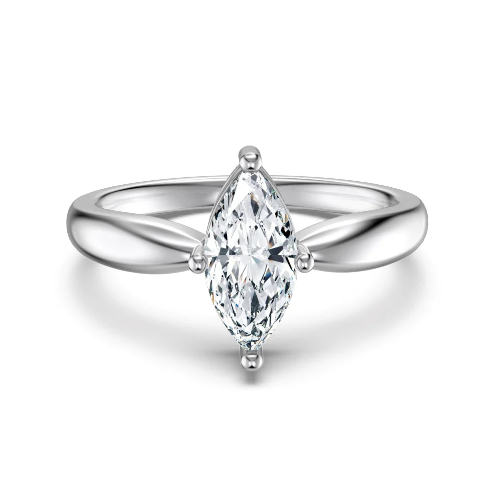 925 Sterling Silver Teardrop 5A CZ Wedding Ring product image 8