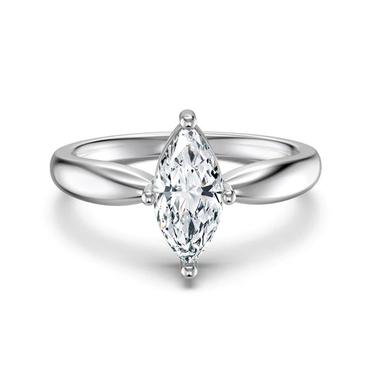 925 Sterling Silver Teardrop 5A CZ Wedding Ring product image 8