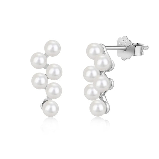 925 Sterling Silver Pearl Personalized Earrings product image 8