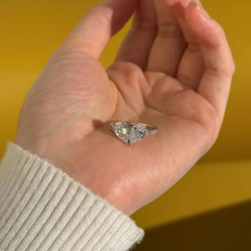 925 Silver CZ Bridal Engagement Ring DY121264 product image 6