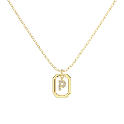 925 Sterling Silver CZ Initial Necklace DY191344 product image 6