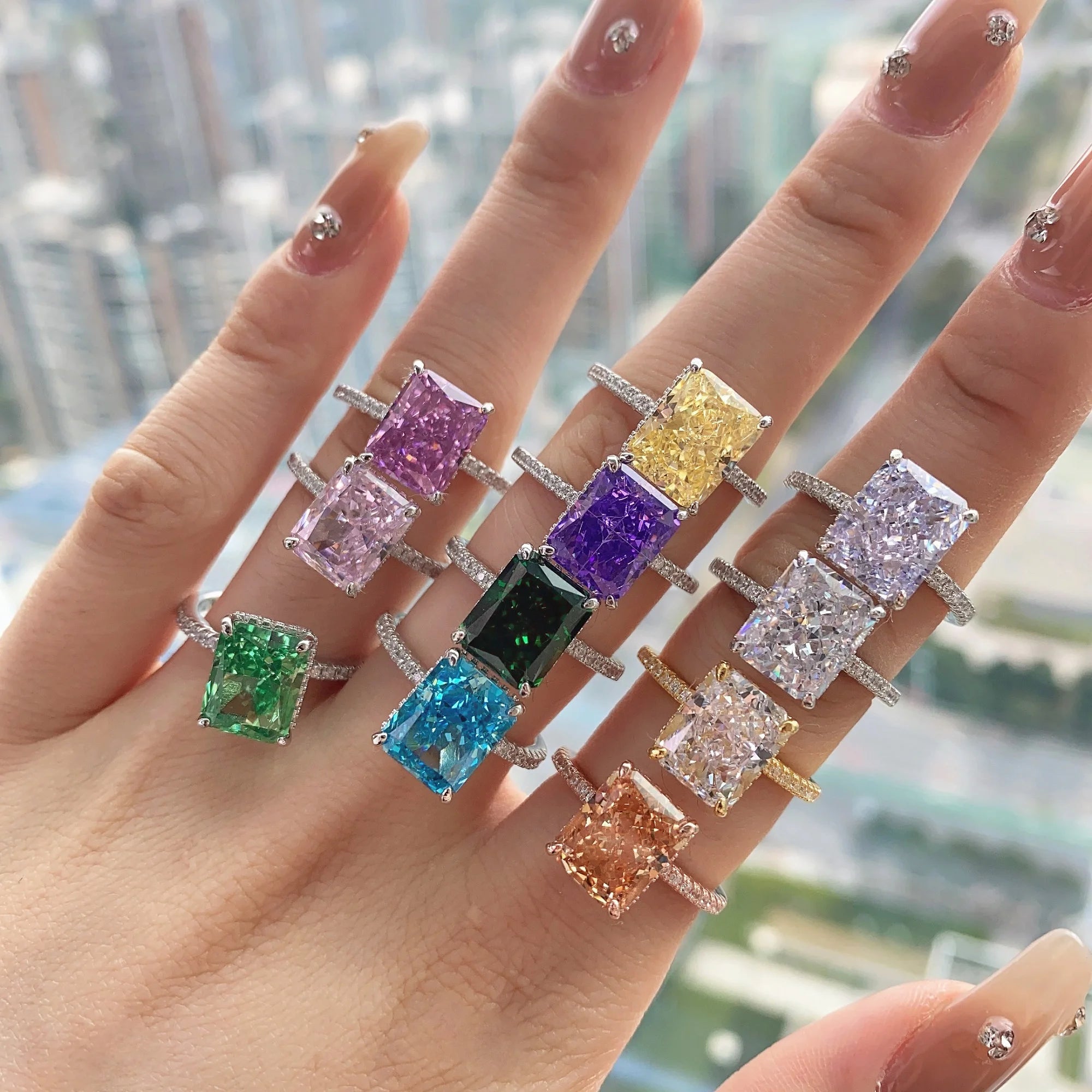 925 Silver CZ Minimalist Engagement Ring DY120099 product image 2