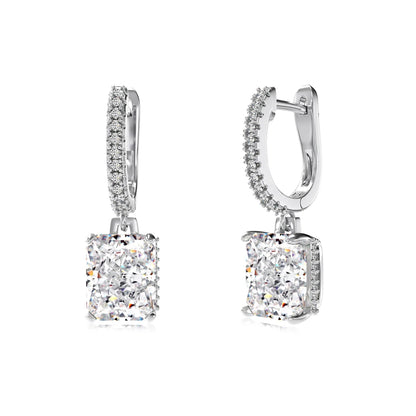 Minimalism Bridal 18K Gold Plated Wedding Drop Earring Cz Cubic Zirconia Jewelry 925 Silver Hoop Huggies Earrings Women