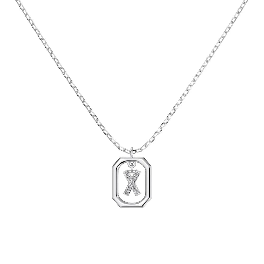 925 Silver 5A CZ Initial Necklace DY191352 product image 5