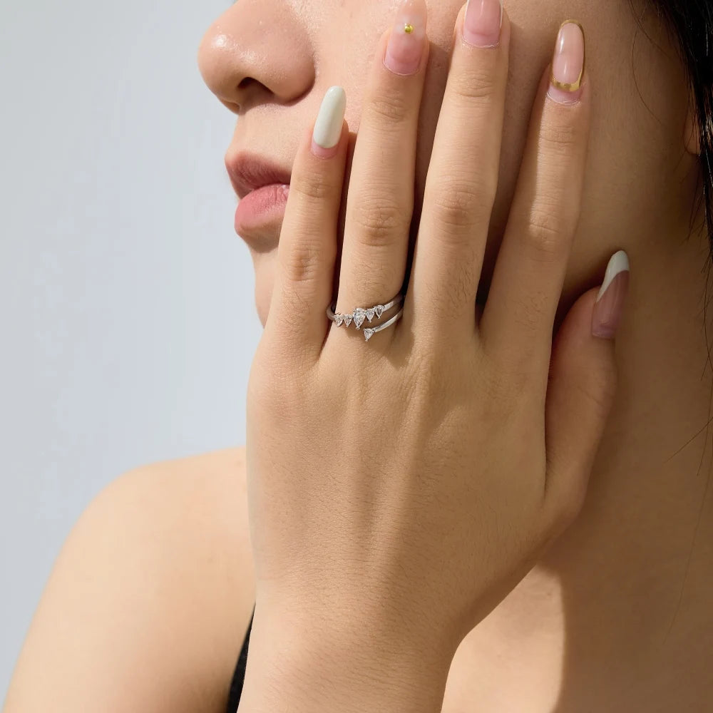 925 Sterling Silver 5A CZ Bridal Engagement Ring product image 3