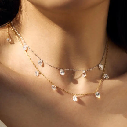 925 Sterling Silver CZ Bridal Lariat Necklace product image 3