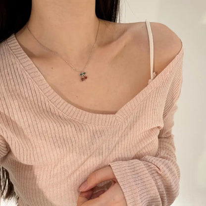 925 Sterling Silver 5A CZ Lariat Necklace DY191228 product image 4