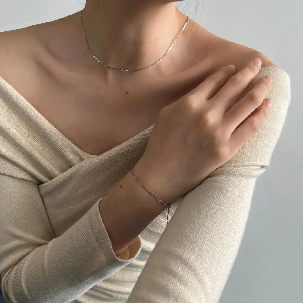 925 Silver Minimalist Lariat Necklace DY191269 product image 3
