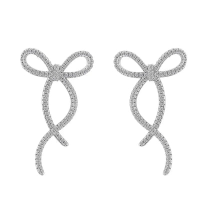 KAKODIY Gold Plated Designer Bow Earrings 925 Sterling Silver Fine Jewelry Earrings