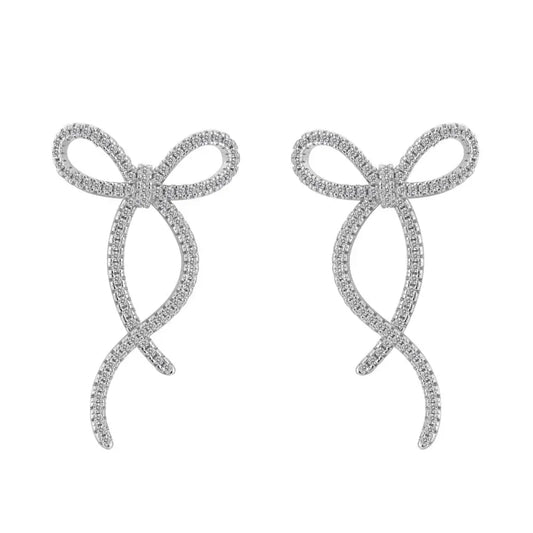 925 Sterling Silver Bow Statement Earrings product image 8