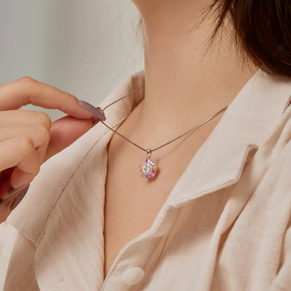 Classic Design 925 Sterling Silver Woman Pendant Necklace Sense Colorful Zirconia Design Chain Fine Jewelry Wholesale