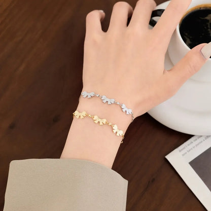 925 Sterling Silver Bow Dainty Chain Bracelet product image 2